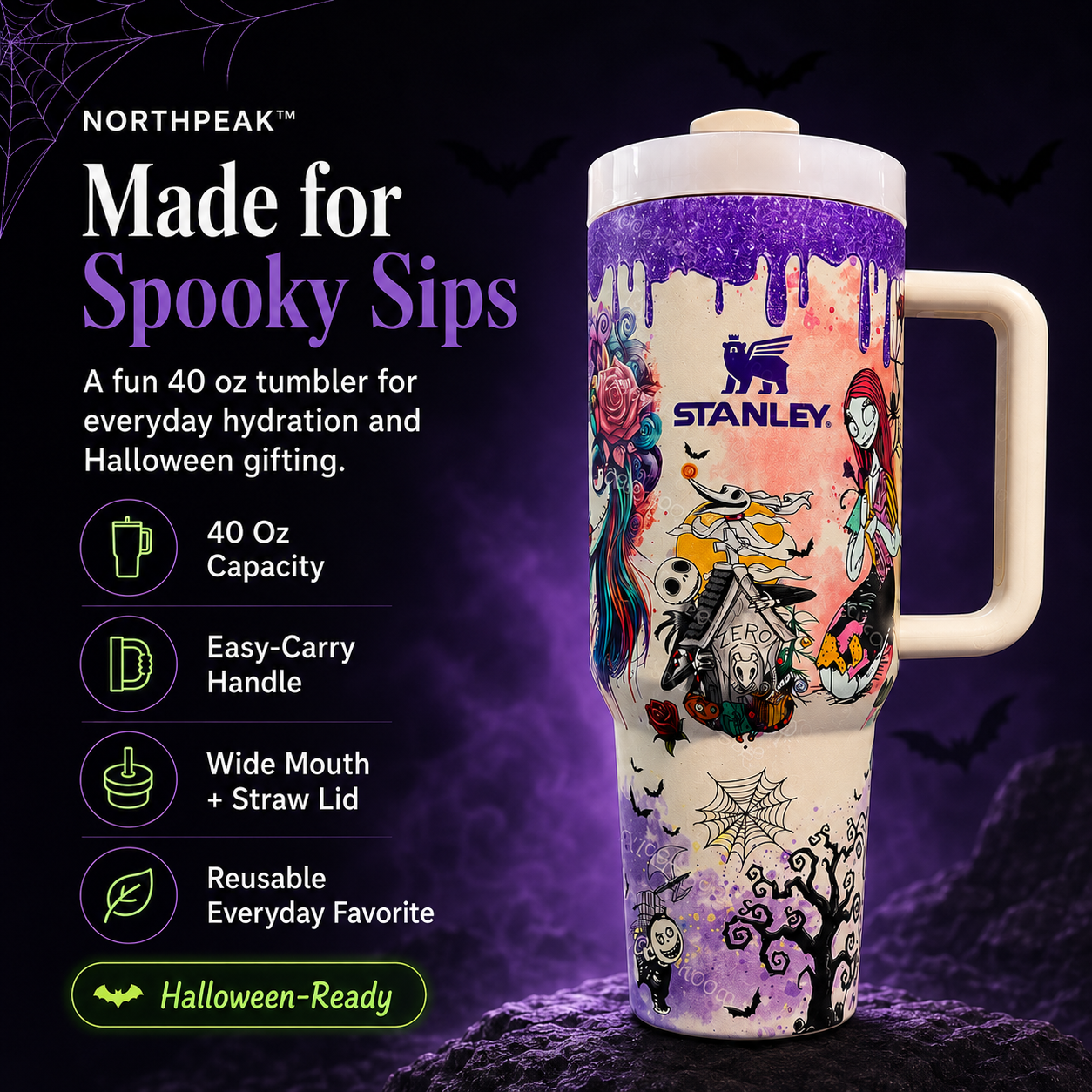 Goofball Buddies™ Sally x Jack Skellington 40 Oz Tumbler